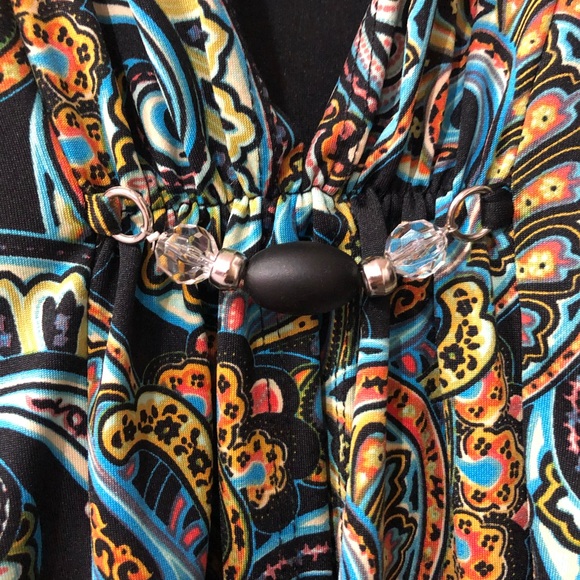 NOTATIONS Women’s colorful paisley blouse 3/4 sleeves sizePM NWOT - Picture 4 of 10